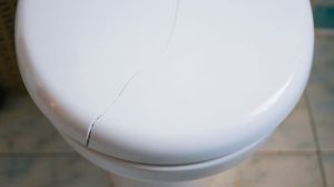 cracked and leaking toilet