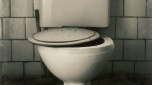 an aged toilet